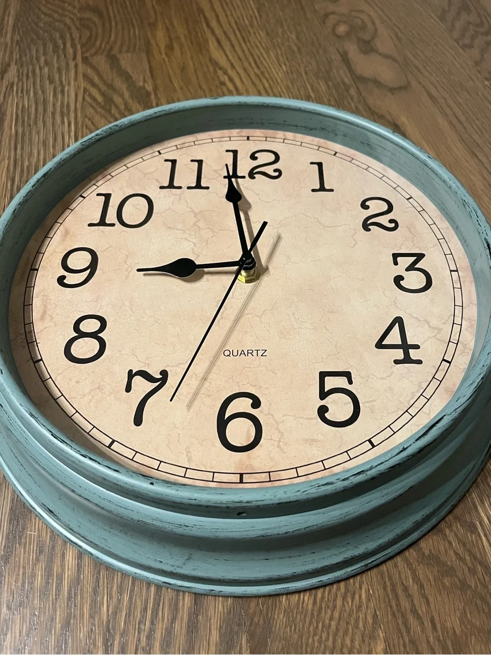 12” Retro-Style Analog Wall Clock in Teal